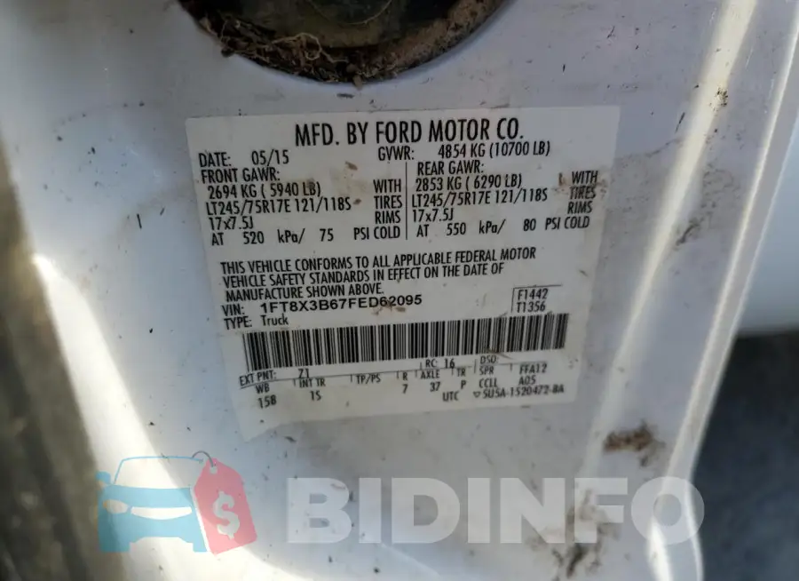 1FT8X3B67FED62095 Photo# 13