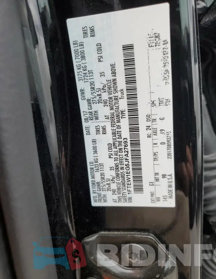 1FTEW1EG5JFA27693 Photo# 13