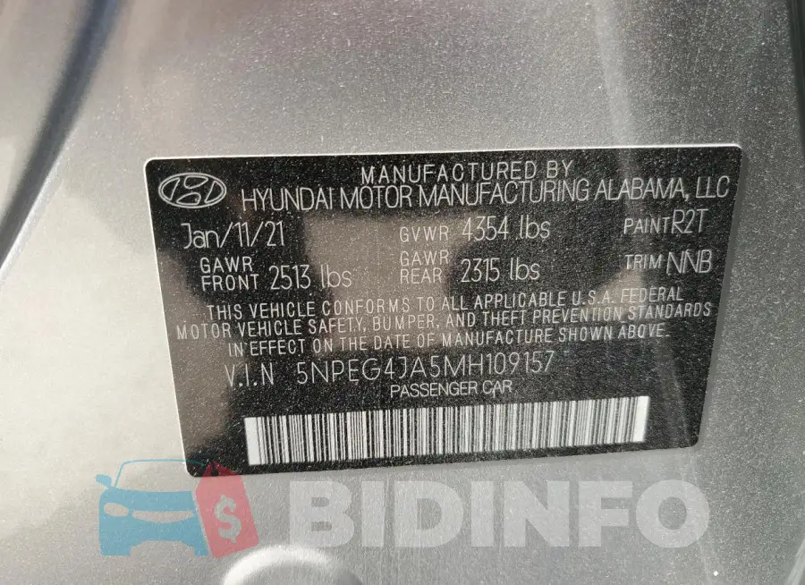 5NPEG4JA5MH109157 Photo# 12