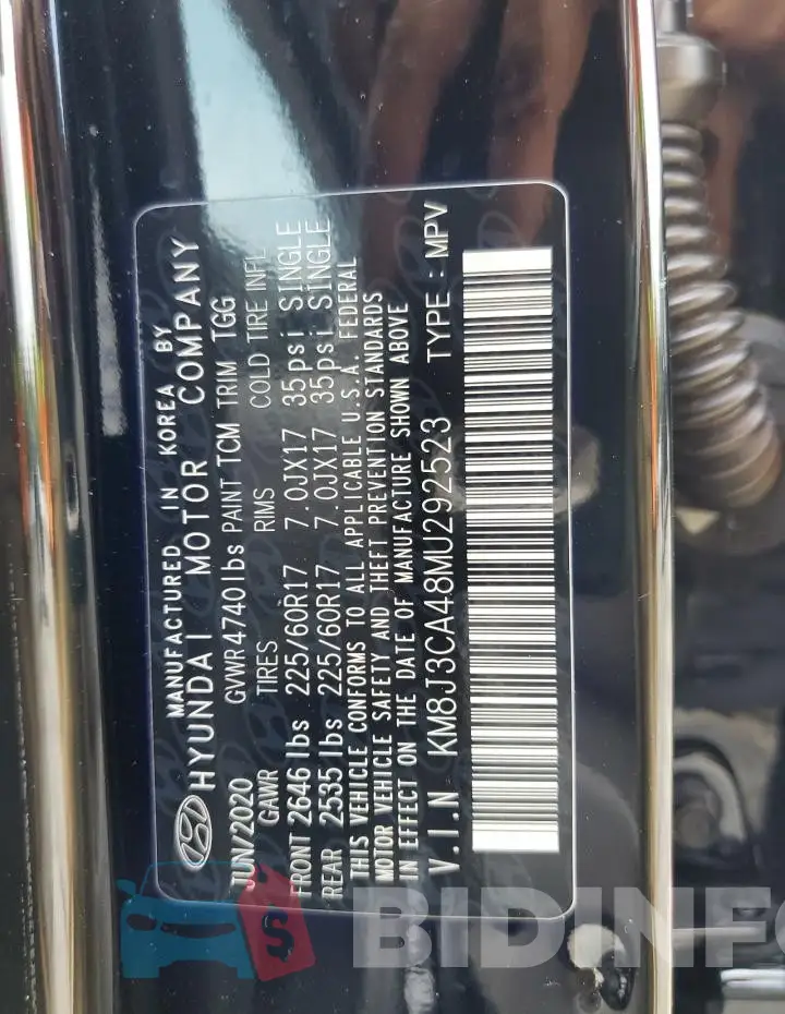 KM8J3CA48MU292523 Photo# 13