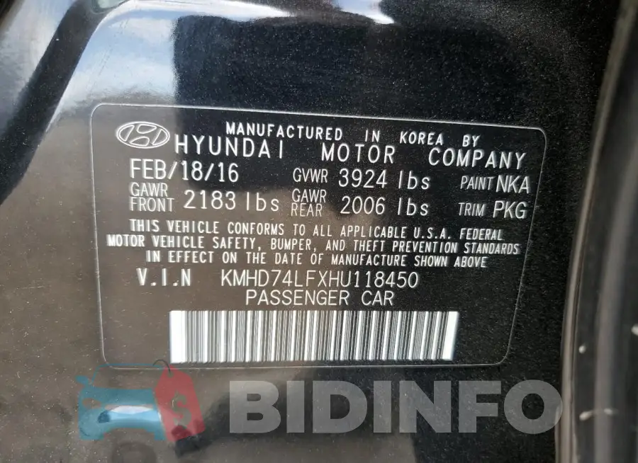KMHD74LFXHU118450 Photo# 12