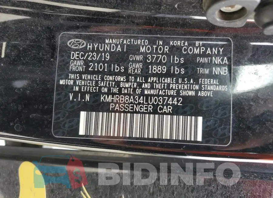 KMHRB8A34LU037442 Photo# 14