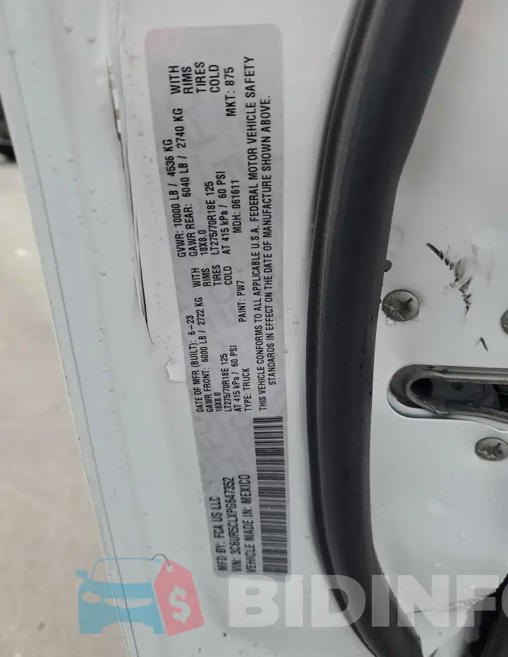 3C6UR5CLXPG647352 Photo# 12