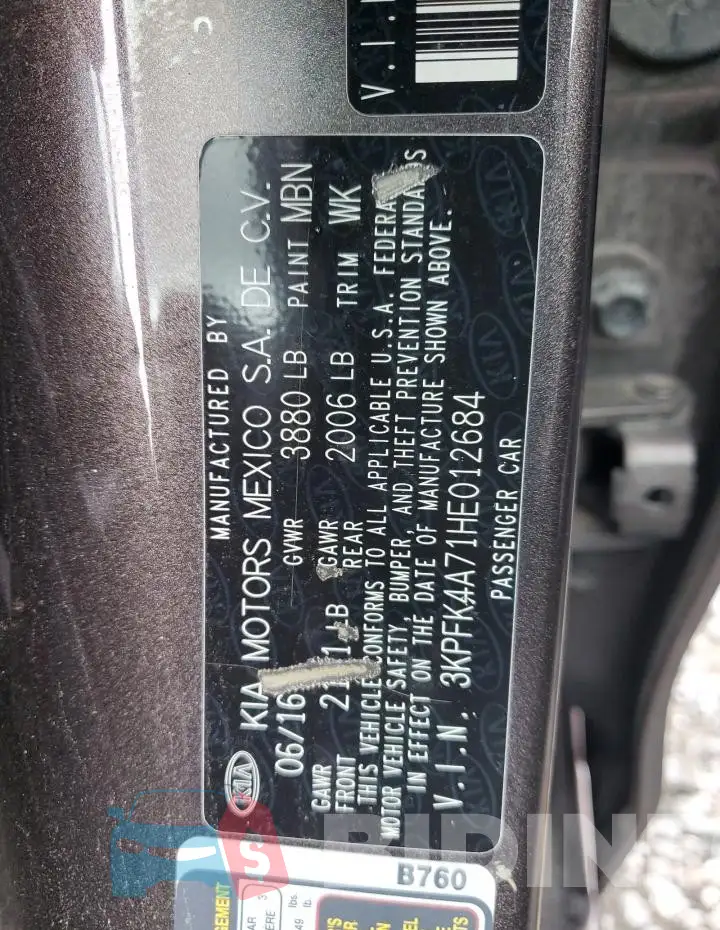 3KPFK4A71HE012684 Photo# 13