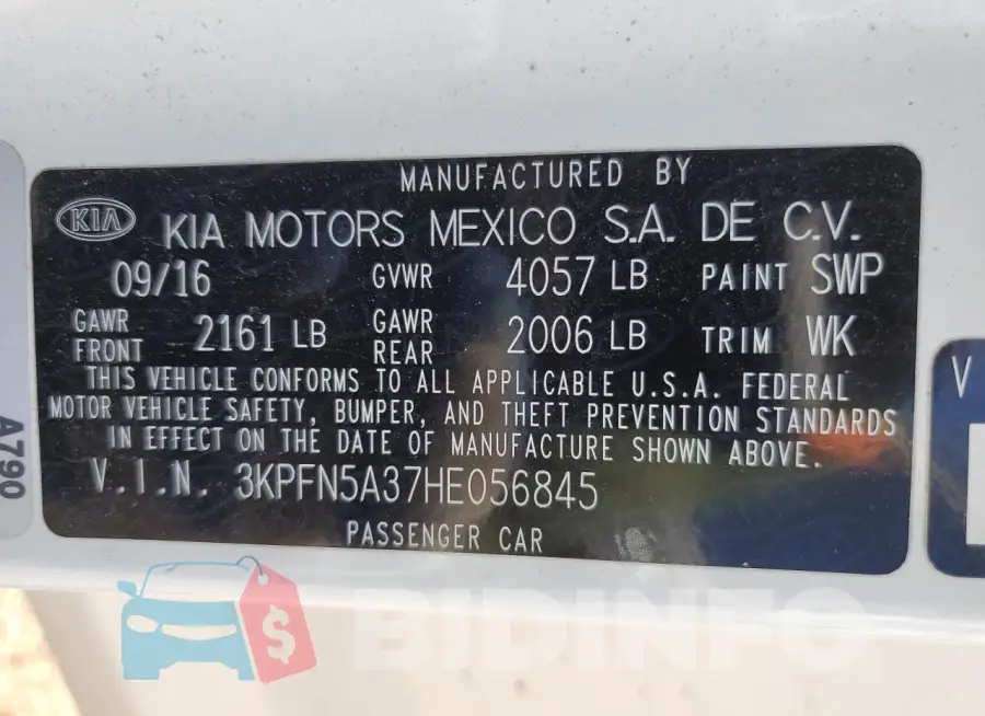 3KPFN5A37HE056845 Photo# 12
