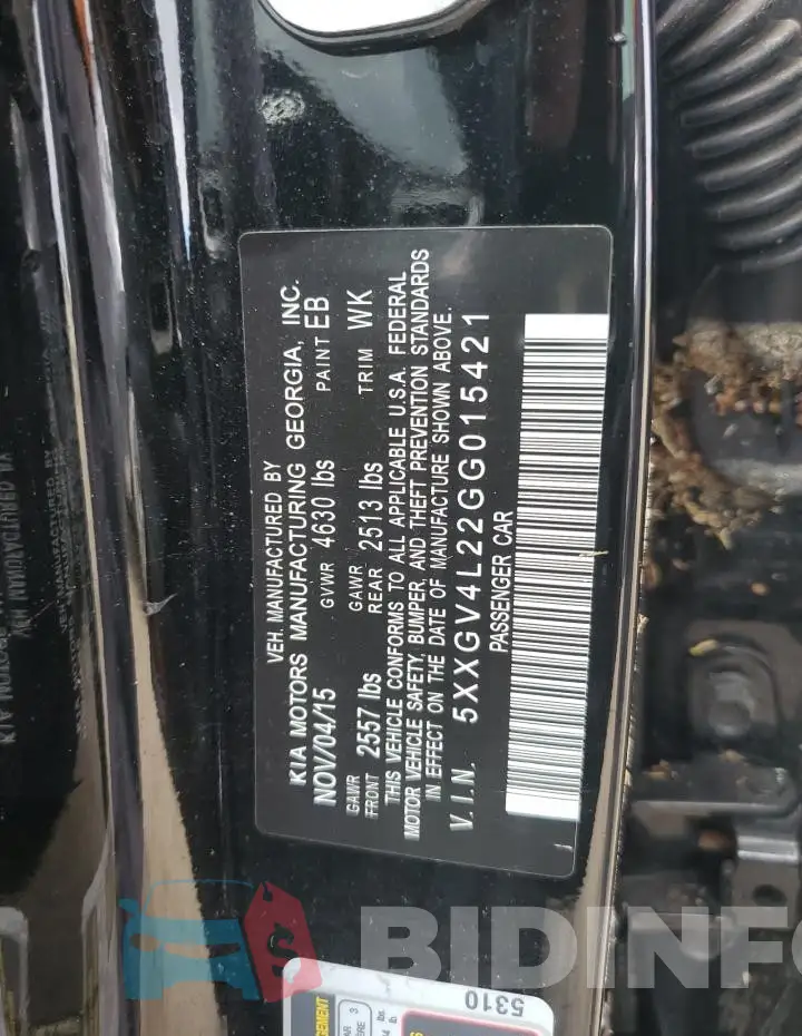 5XXGV4L22GG015421 Photo# 13