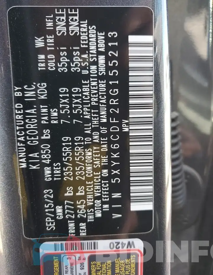 5XYK6CDF2RG155213 Photo# 12