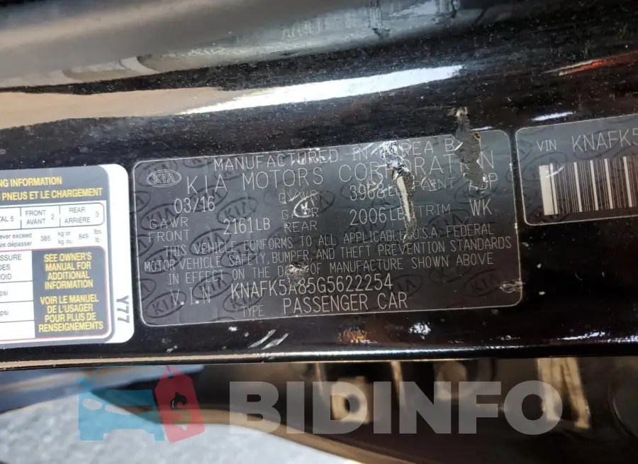 KNAFK5A85G5622254 Photo# 12