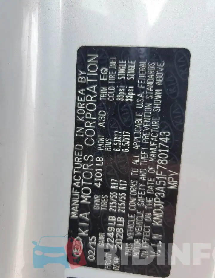 KNDJP3A51F7801743 Photo# 12