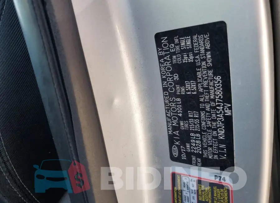 KNDJP3A54J7580356 Photo# 12