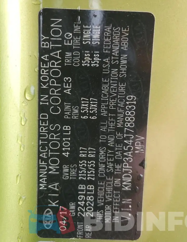 KNDJP3A54J7888319 Photo# 12