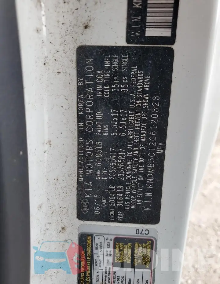 KNDMB5C12G6120323 Photo# 13