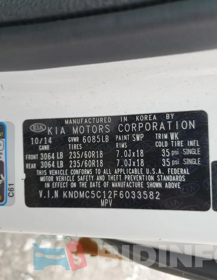 KNDMC5C12F6033582 Photo# 13