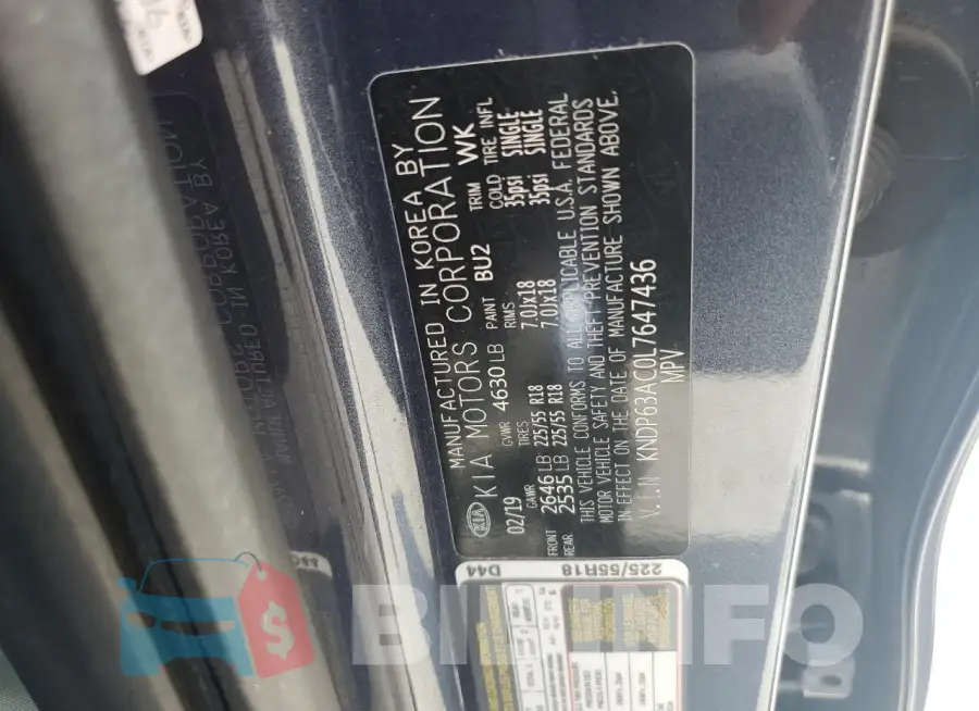 KNDP63AC0L7647436 Photo# 13