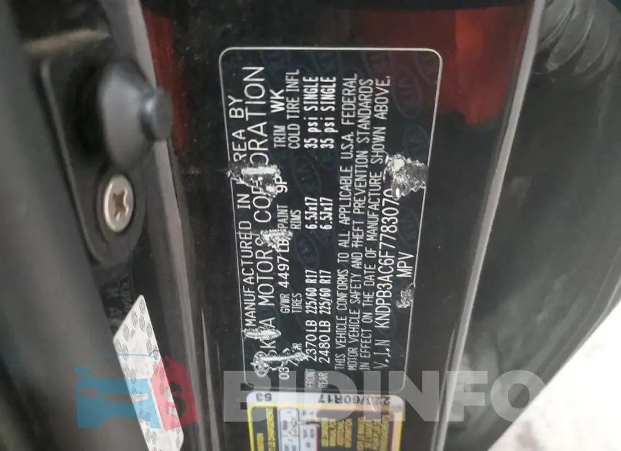 KNDPB3AC6F7783070 Photo# 13