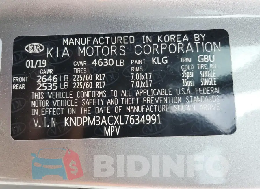 KNDPM3ACXL7634991 Photo# 14
