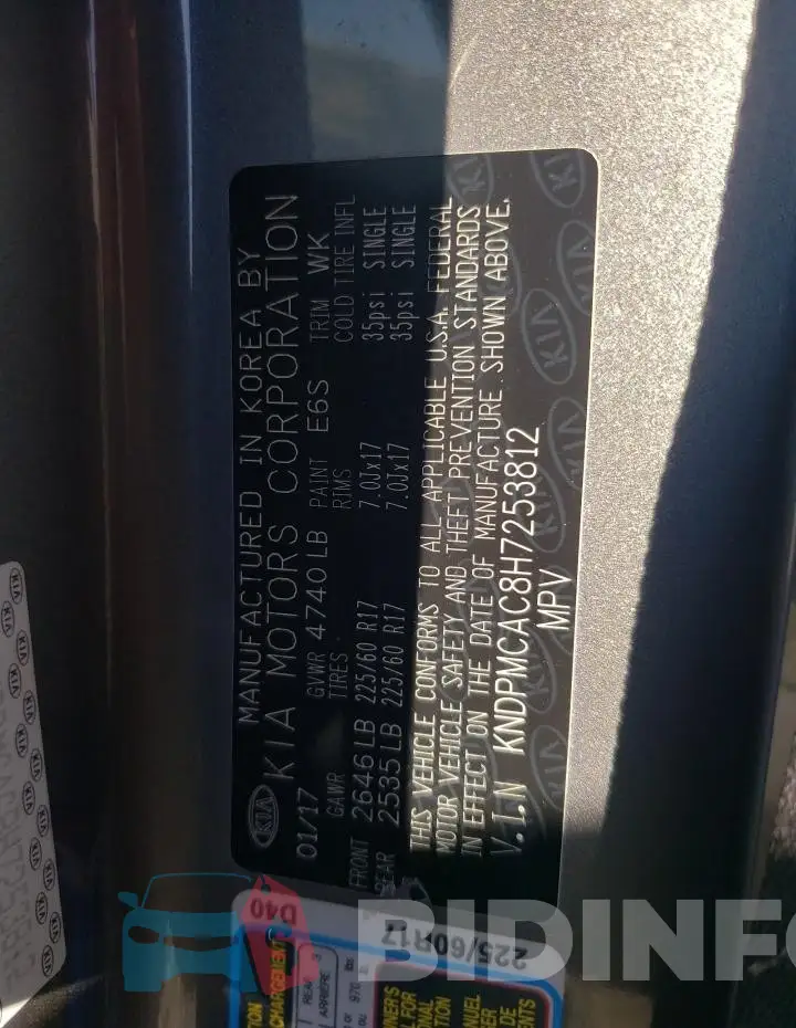 KNDPMCAC8H7253812 Photo# 12