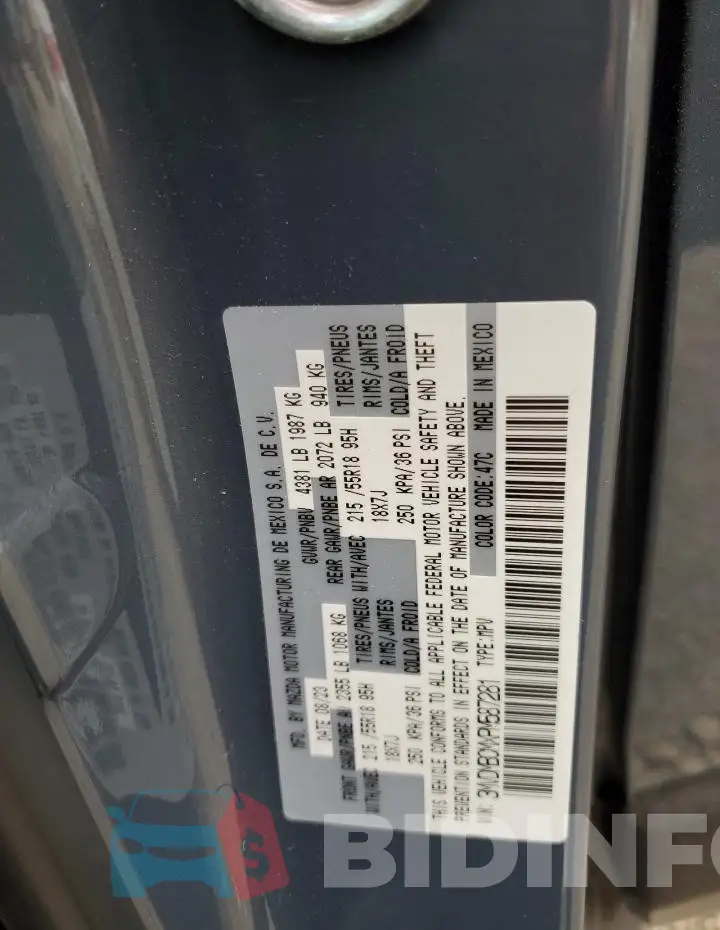 3MVDMBCMXPM587281 Photo# 13
