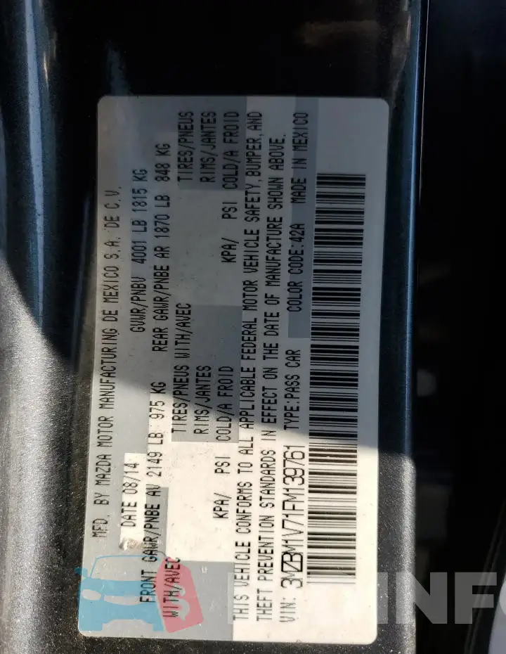 3MZBM1V71FM139761 Photo# 12