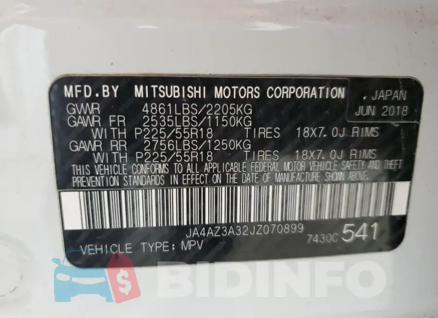 JA4AZ3A32JZ070899 Photo# 13