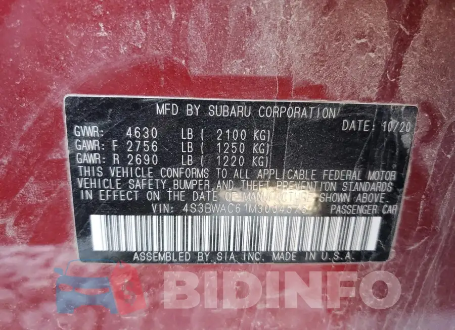 4S3BWAC61M3004575 Photo# 13