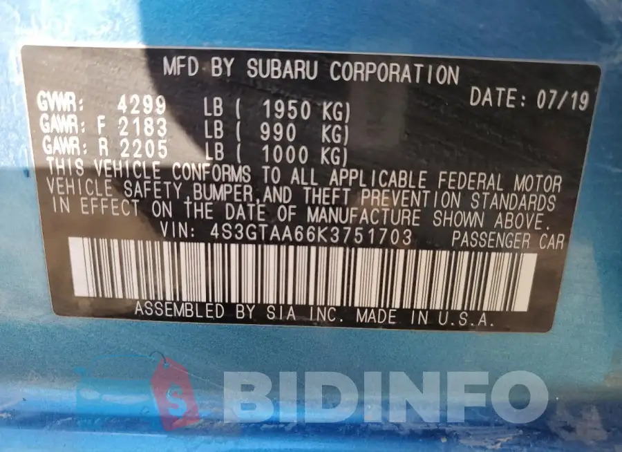 4S3GTAA66K3751703 Photo# 13