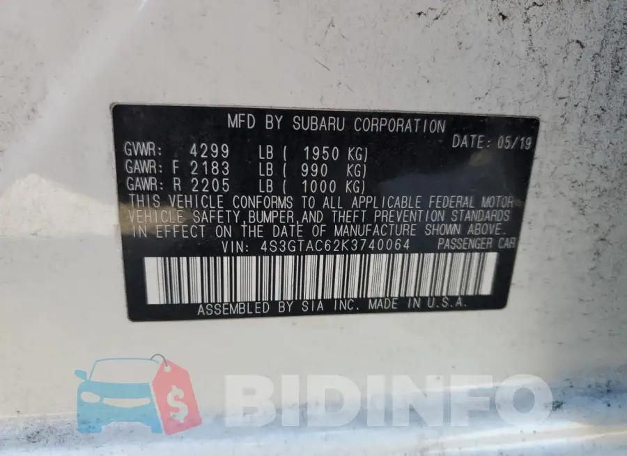 4S3GTAC62K3740064 Photo# 12