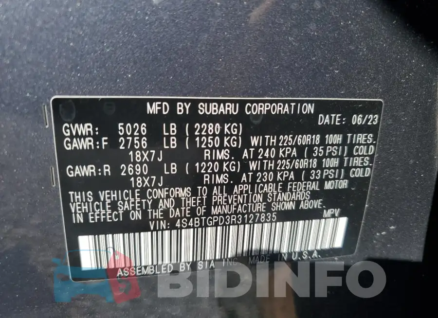 4S4BTGPD3R3127835 Photo# 13