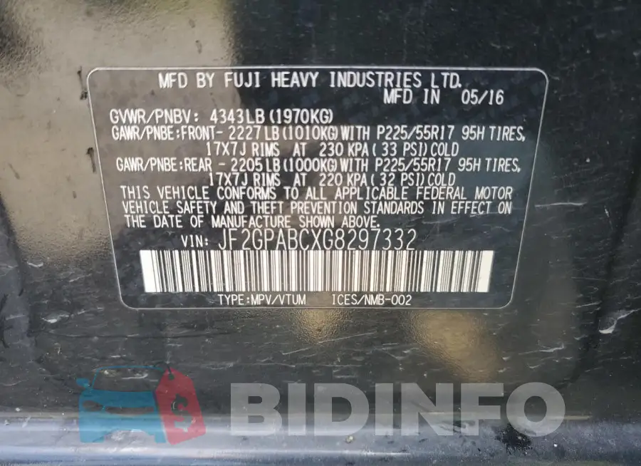 JF2GPABCXG8297332 Photo# 13