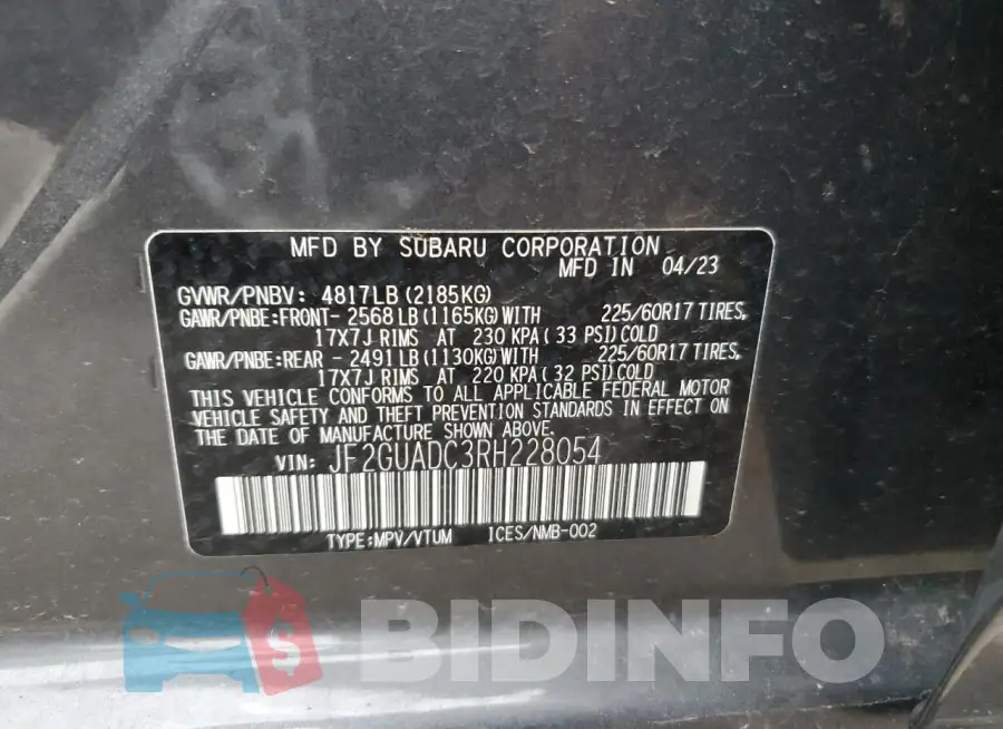JF2GUADC3RH228054 Photo# 12