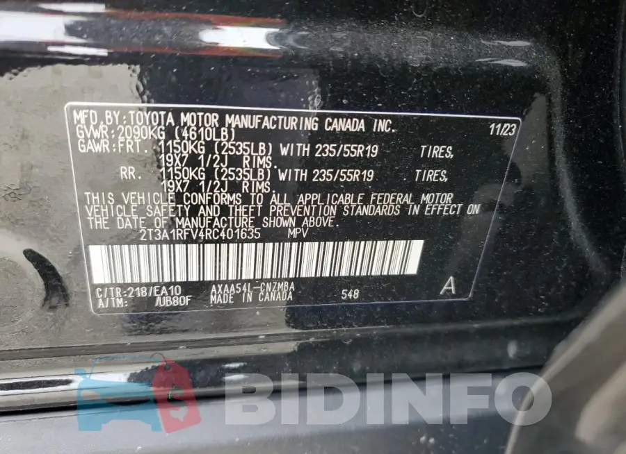 2T3A1RFV4RC401635 Photo# 13