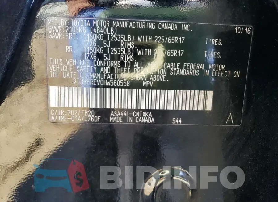 2T3BFREV0HW560558 Photo# 13