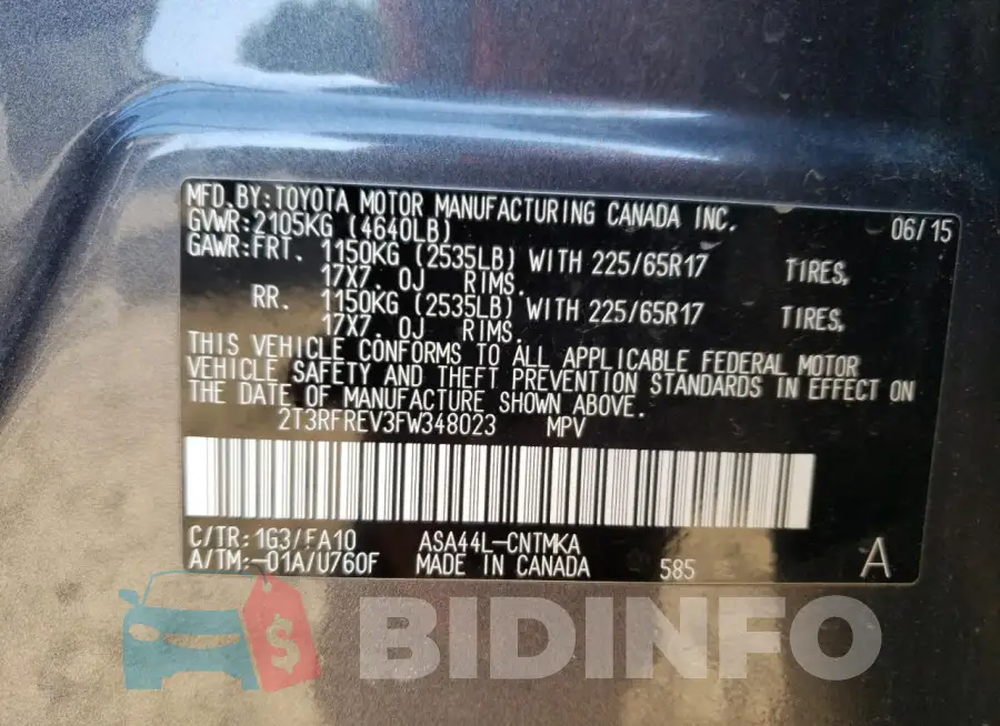 2T3RFREV3FW348023 Photo# 13