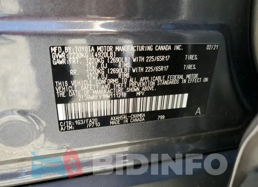 2T3RWRFV1MW111218 Photo# 13