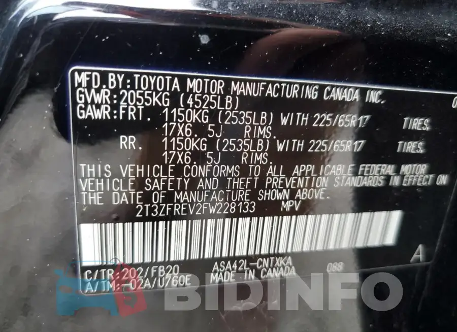 2T3ZFREV2FW228133 Photo# 13