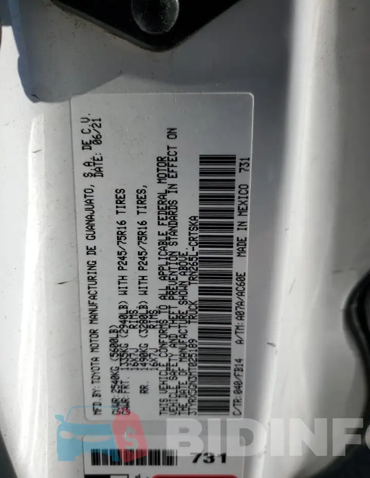 3TYRX5GN3MT025189 Photo# 12