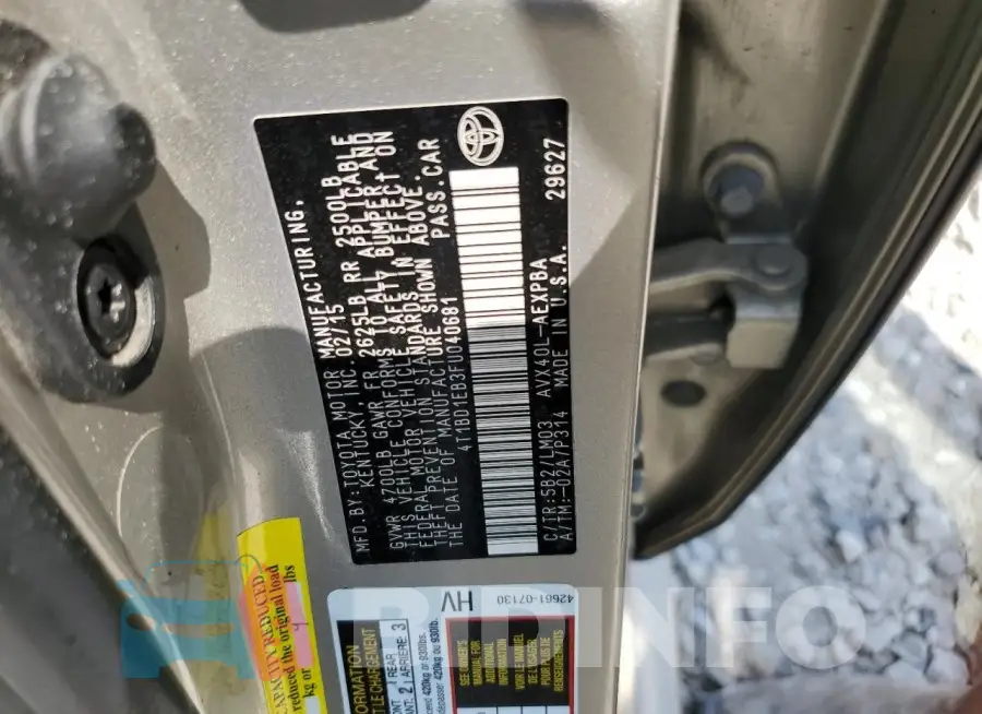 4T1BD1EB3FU040681 Photo# 12