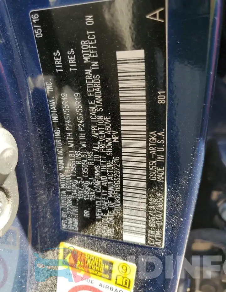 5TDDKRFH8GS297216 Photo# 14