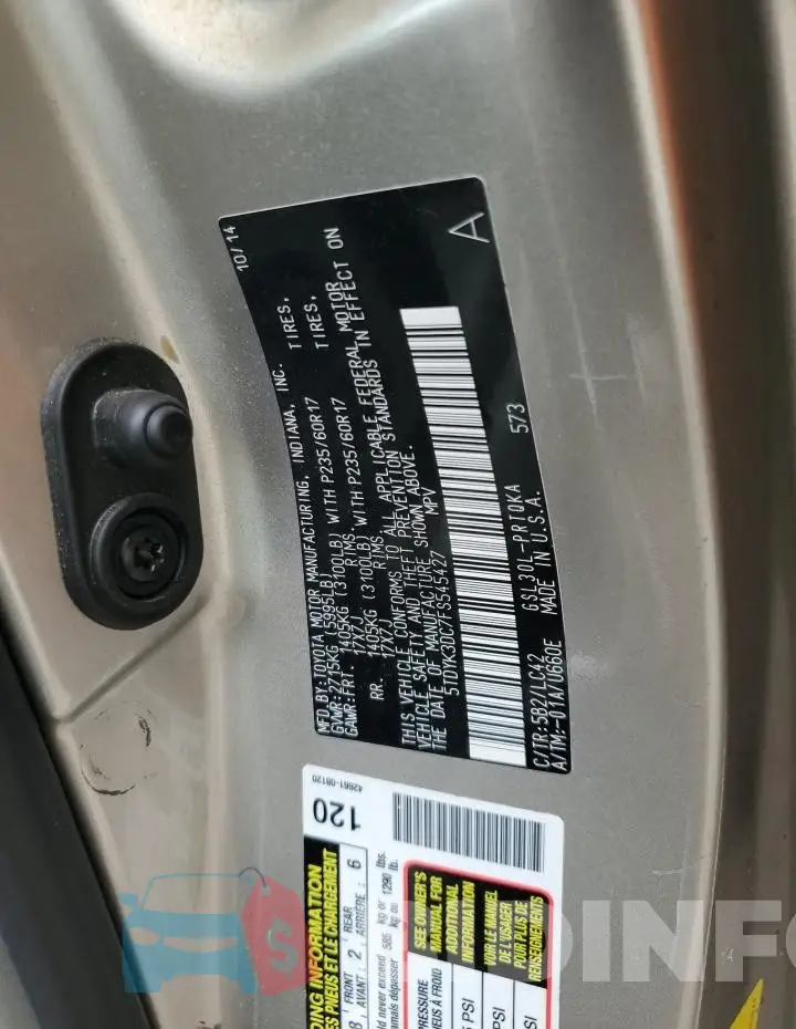 5TDYK3DC7FS545427 Photo# 14