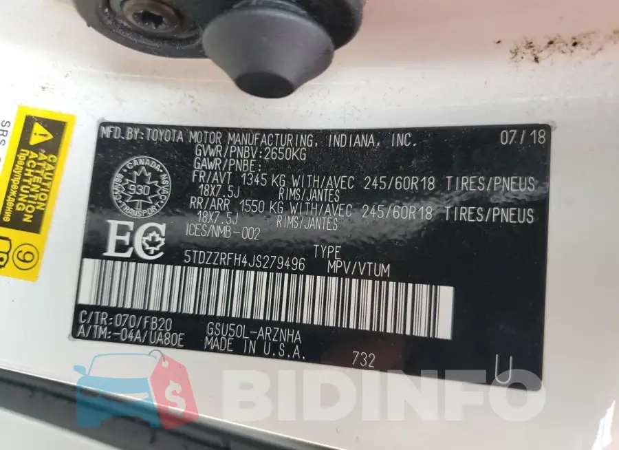5TDZZRFH4JS279496 Photo# 13