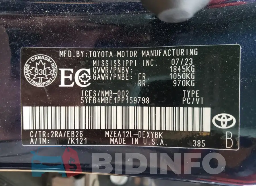 5YFB4MBE1PP159798 Photo# 12