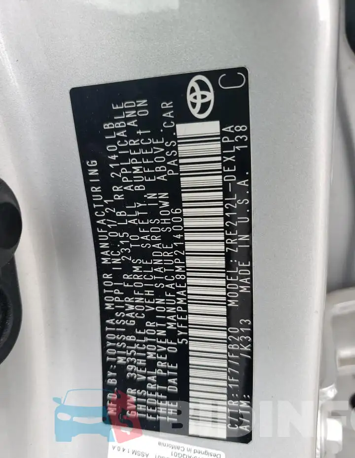 5YFEPMAE8MP214006 Photo# 13