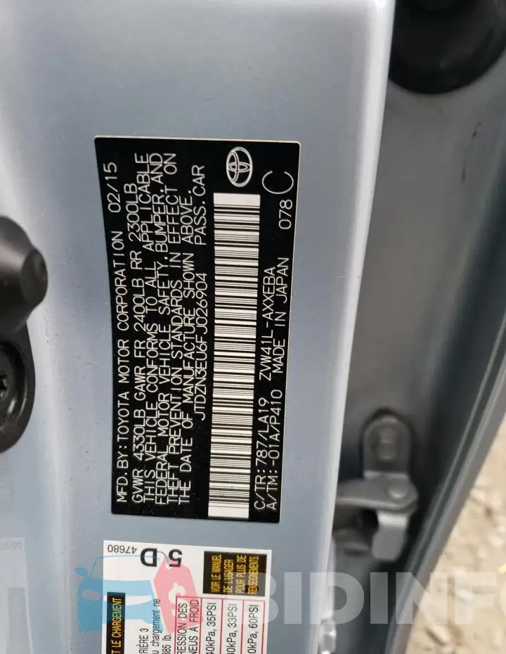 JTDZN3EU6FJ026904 Photo# 14