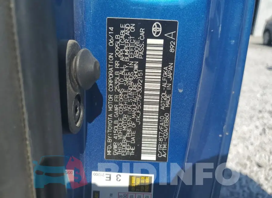 JTKJF5C75F3092151 Photo# 12