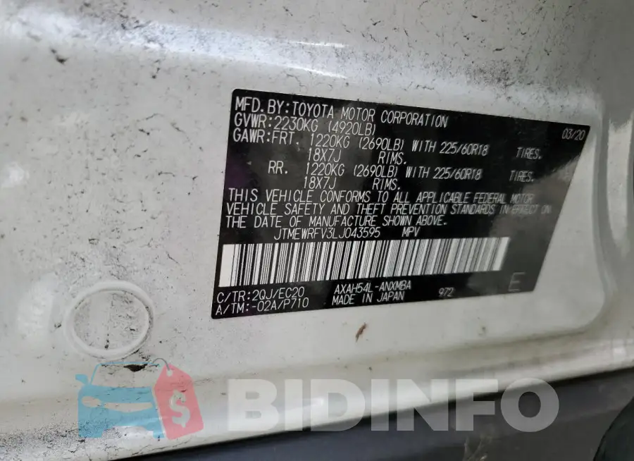 JTMEWRFV3LJ043595 Photo# 13