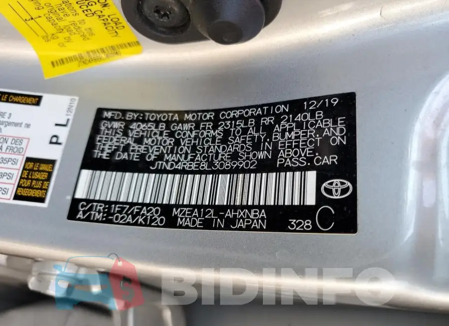 JTND4RBE8L3089902 Photo# 12
