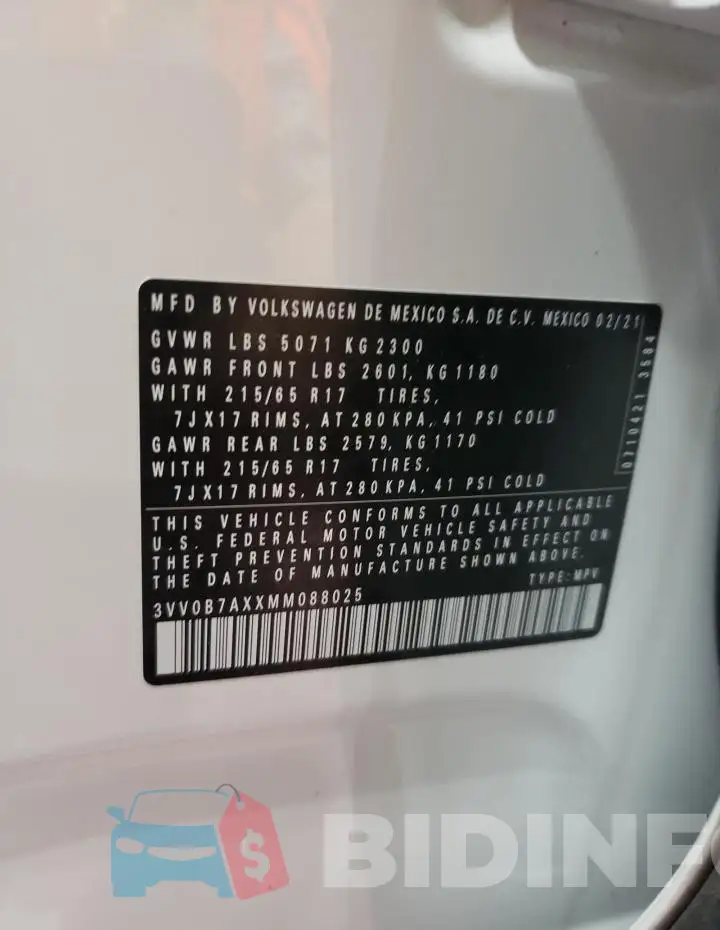 3VV0B7AXXMM088025 Photo# 13