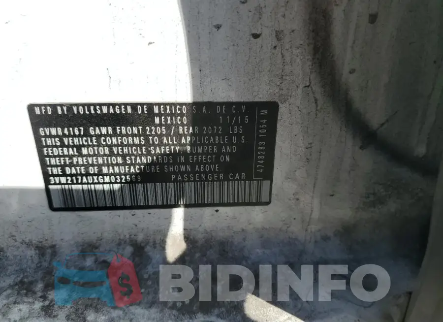 3VW217AUXGM032569 Photo# 12