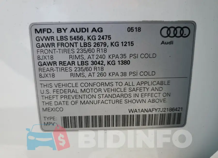 WA1ANAFY7J2186421 Photo# 14