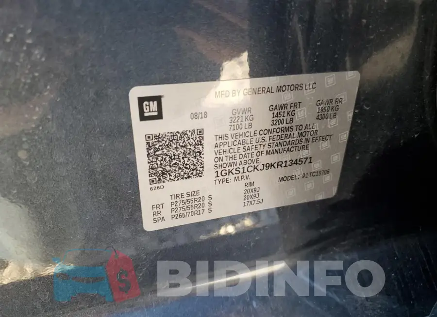 1GKS1CKJ9KR134571 Photo# 13